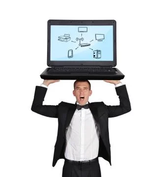 Computer network on screen Stock Photos