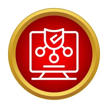 Computer network security protecting data connectivity icon Stock Illustration