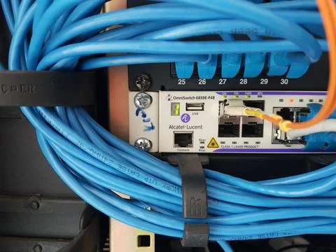 Computer Network, Server Network, Ethernet, Switch Stock Photos