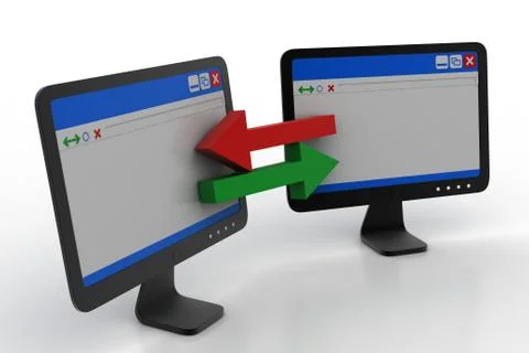 Computer network sharing data Free Stock Illustration