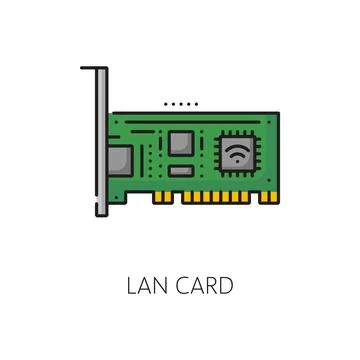 Computer network software color thin line icon Illustrazione stock