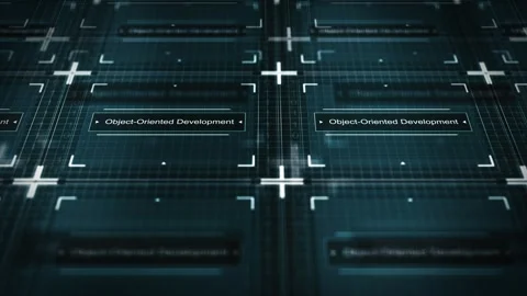 Computer Network of Software Program Running - Object-Oriented Development Stock Footage 256484943