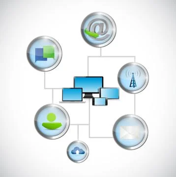 Computer network technology communication Stock Illustration