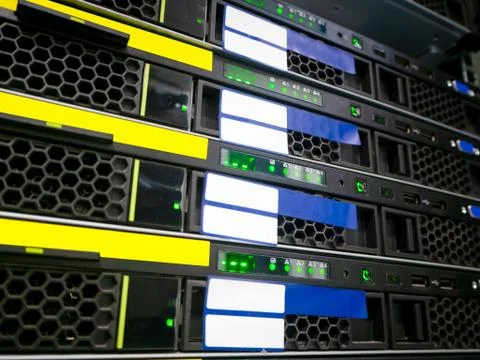 Computer Network Telecommunication Ethernet Cables Connected to Internet Swit Stock Photos