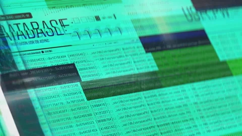 Computer network under cyberattack, password hacking and data exfiltration Stock Footage 348163954