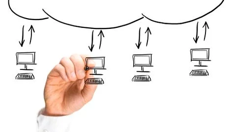 Computer network using cloud computing technology 写真素材