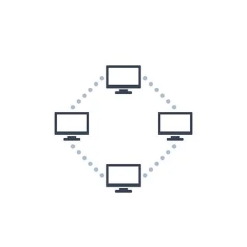 Computer network vector icon Stock Illustration
