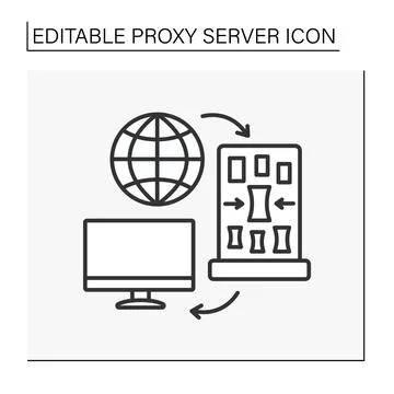Computer networking line icon イラスト素材