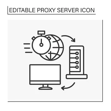 Computer networking line icon Stock Illustration