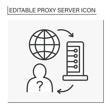 Computer networking line icon Stock Illustration