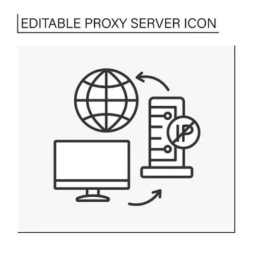 Computer networking line icon Stock Illustration