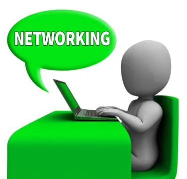 Computer Networking Represents Global Communications 3d Renderin Stock Illustration