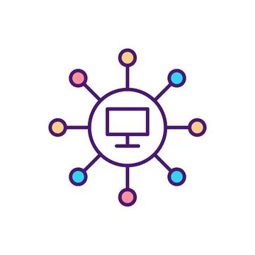 Computer networking RGB color icon Illustrazione stock