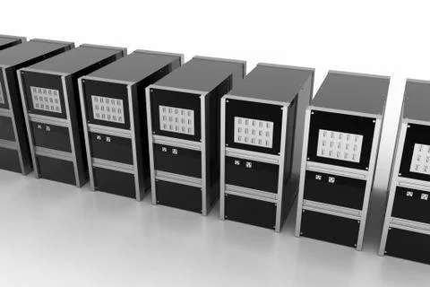 Computer networking server systems Illustrazione stock