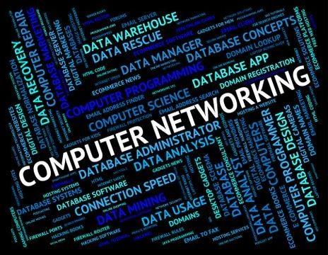 Computer Networking Shows Global Words And Digital Stock Illustration