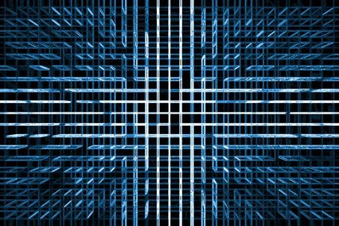 Computer networks and technologies. Cybersecurity. Blockchain. Futuristic Stock Illustration