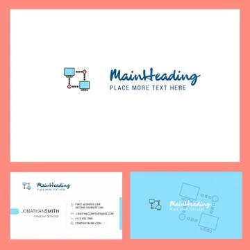 Computer networks Logo design with Tagline &amp; Front and Back Busienss Card Tem Stock Illustration