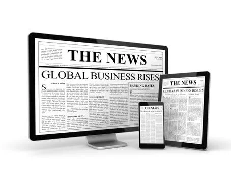 Computer news concept illustration Stock Illustration