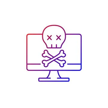 Computer not starting gradient linear vector icon Stock Illustration