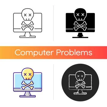 Computer not starting icon 스톡 일러스트