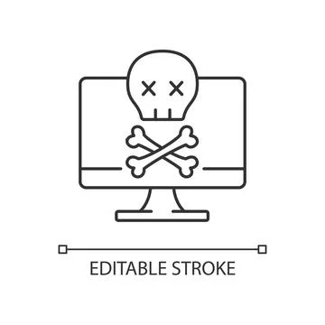 Computer not starting linear icon Stock Illustration