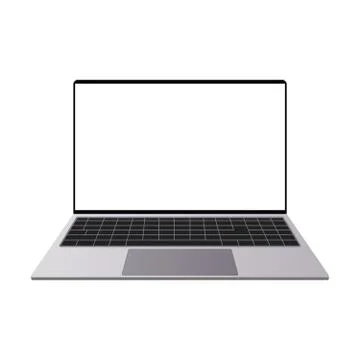 Computer notebook with empty screen. blank  Illustration Vector Illustrazione stock