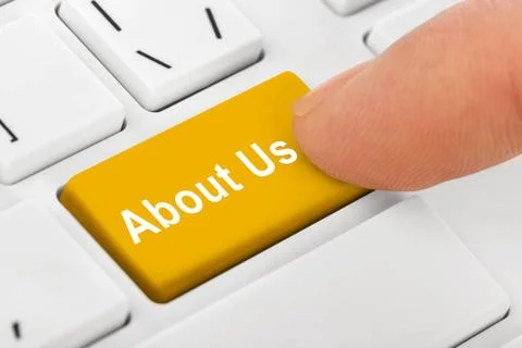 Computer notebook keyboard with About Us key Computer notebook keyboard wi... Stock Photos