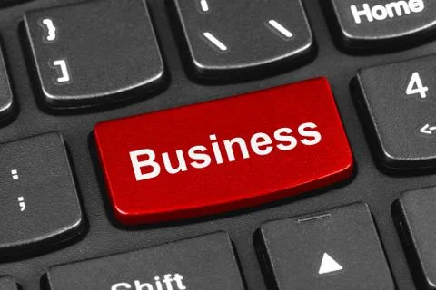 Computer notebook keyboard with Business key Stock Photos