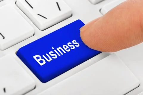 Computer notebook keyboard with Business key Stock Photos