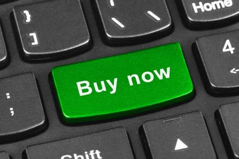 Computer notebook keyboard with buy key Stock Photos