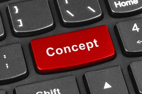 Computer notebook keyboard with Concept key Stock Photos