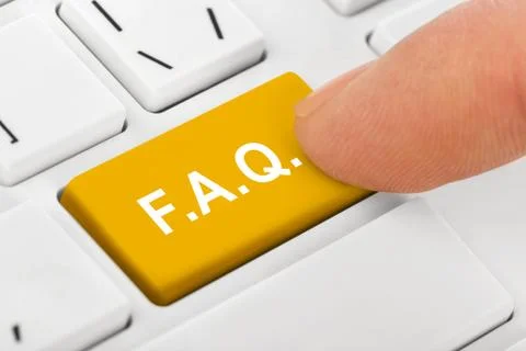 Computer notebook keyboard with FAQ key 스톡 사진
