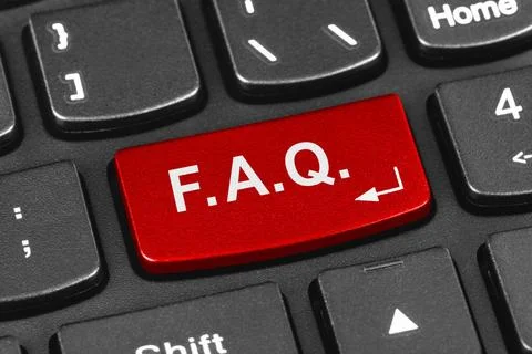 Computer notebook keyboard with FAQ key Computer notebook keyboard with FA... Foto stock