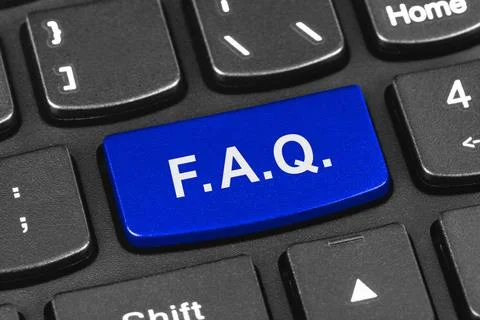 Computer notebook keyboard with FAQ key Computer notebook keyboard with FA... 스톡 사진