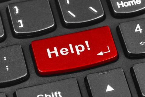Computer notebook keyboard with Help key Stock Photos
