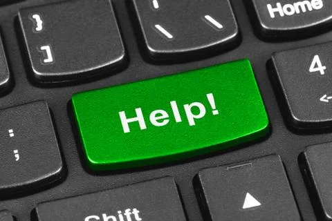 Computer notebook keyboard with Help key Stock Photos