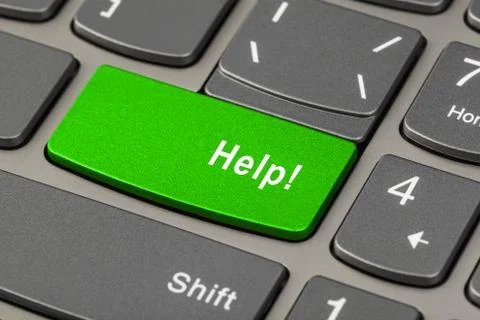 Computer notebook keyboard with Help key Stock Photos