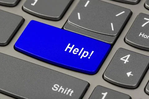 Computer notebook keyboard with Help key Stock Photos