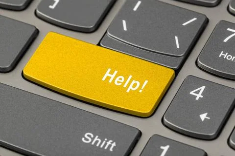 Computer notebook keyboard with Help key Computer notebook keyboard with H... Stock-Fotos