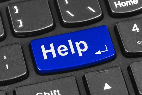 Computer notebook keyboard with Help key Computer notebook keyboard with H... Stock Photos