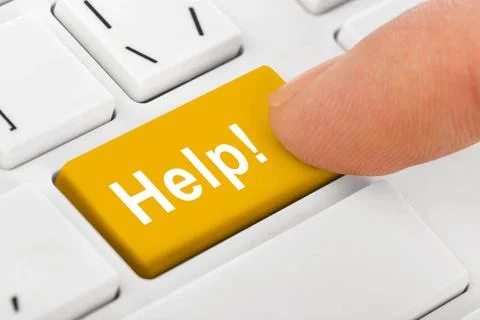 Computer notebook keyboard with Help key Computer notebook keyboard with H... Stock-Fotos