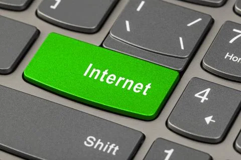 Computer notebook keyboard with Internet key Computer notebook keyboard wi... Fotos Stock