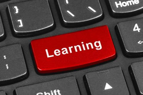 Computer notebook keyboard with Learning key Stock Photos