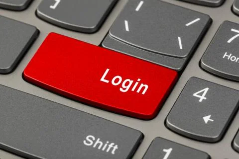 Computer notebook keyboard with Login key 写真素材