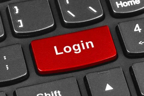 Computer notebook keyboard with Login key Computer notebook keyboard with ... Foto stock