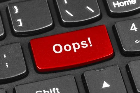Computer notebook keyboard with oops key Stock Photos