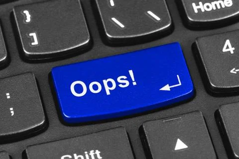 Computer notebook keyboard with Oops key Stock Photos