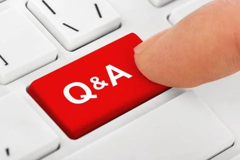 Computer notebook keyboard with Questions and Answers key Computer noteboo... Stock Photos