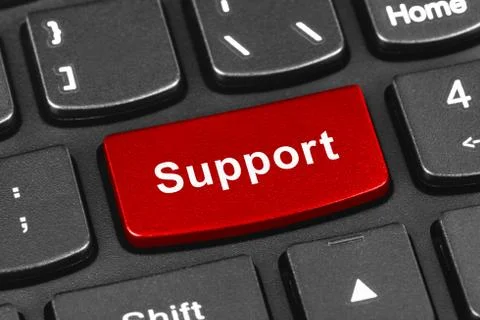 Computer notebook keyboard with Support key Stock Photos