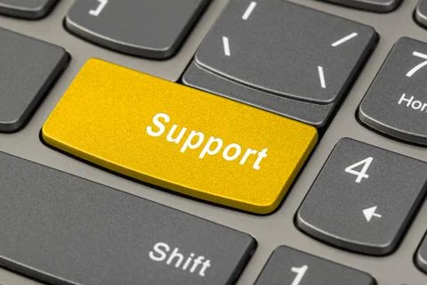 Computer notebook keyboard with Support key Stock Photos